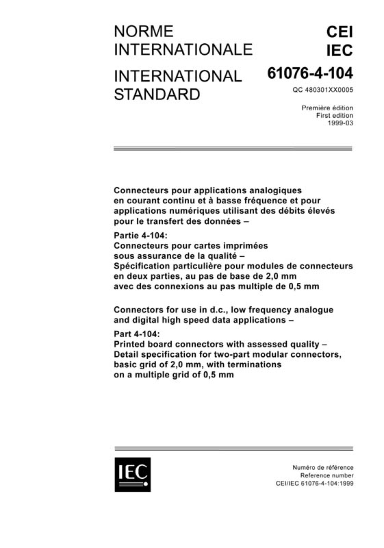 Cover IEC 61076-4-104:1999